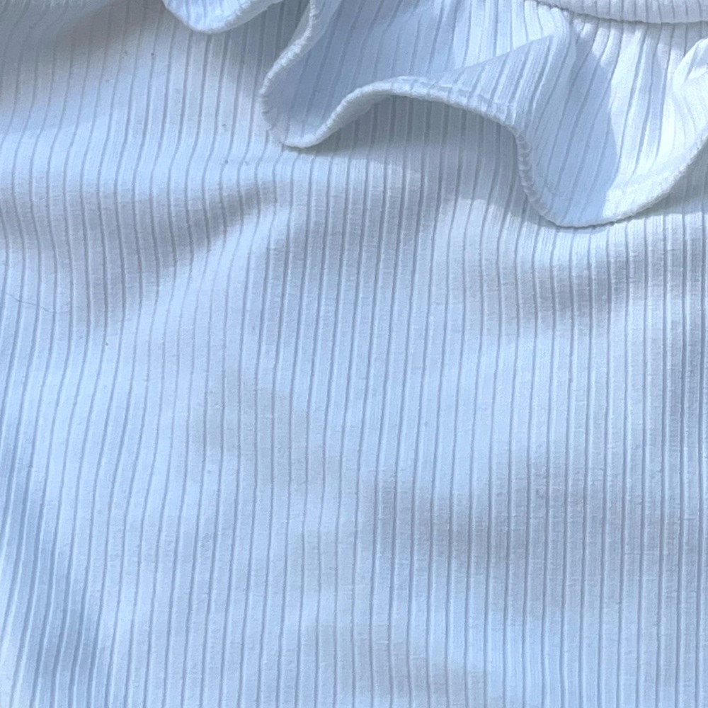 ASOS Wild Honey White Ribbed Ruffle Bodysuit - Picture 3 of 9